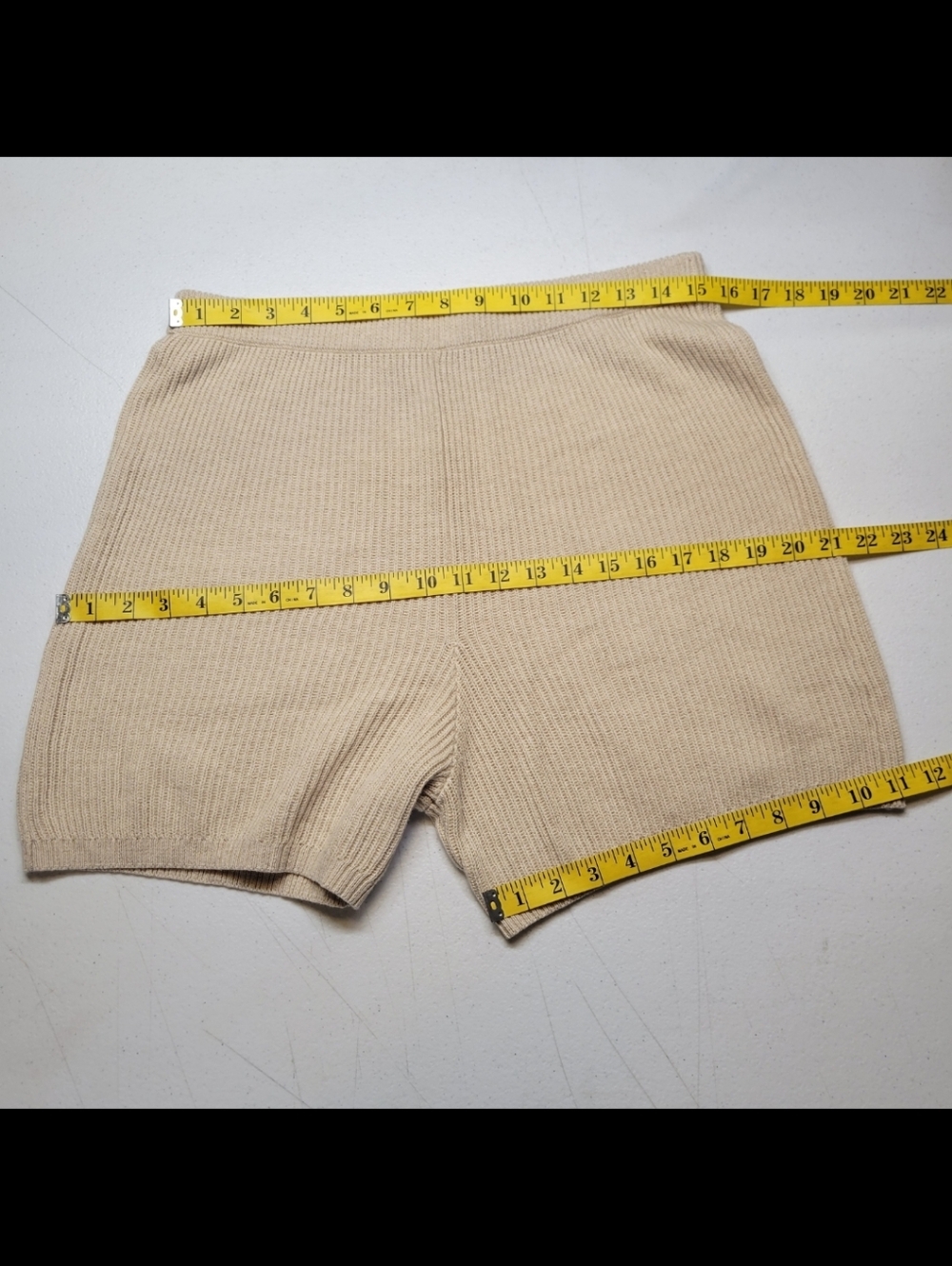 J. Crew Cotton Cashmere Ribbed Knit Lounge Shorts - Beige NEW - Picture 7 of 7